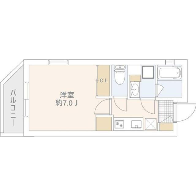 GRANDUO大井町II(1K/3階)の間取り写真