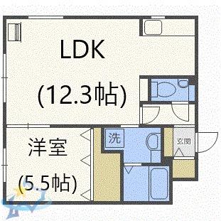 プレステージ知事公館(1LDK/3階)の間取り写真