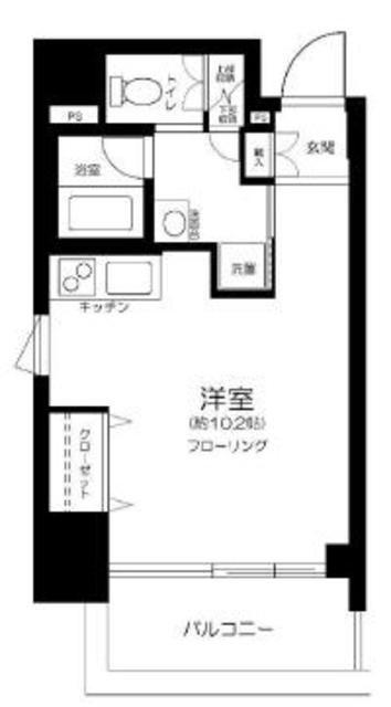 レックス芝浦(ワンルーム/9階)の間取り写真