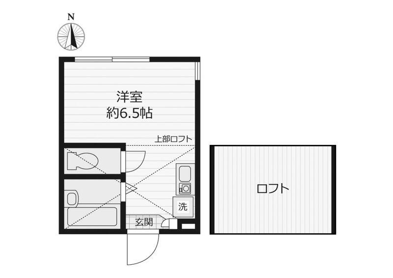 プライムテラス相模大野(ワンルーム/1階)の間取り写真