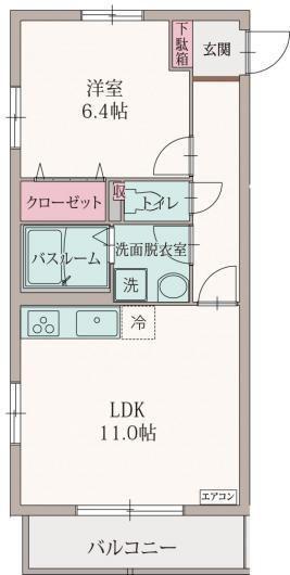 ミクアルト(1LDK/3階)の間取り写真