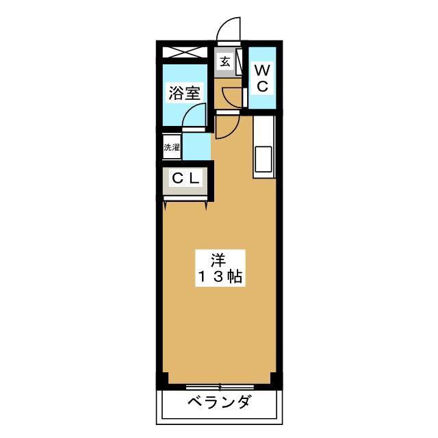 ウィートハウス(ワンルーム/2階)の間取り写真