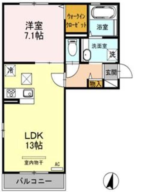 エターナルジョイ(1LDK/2階)の間取り写真