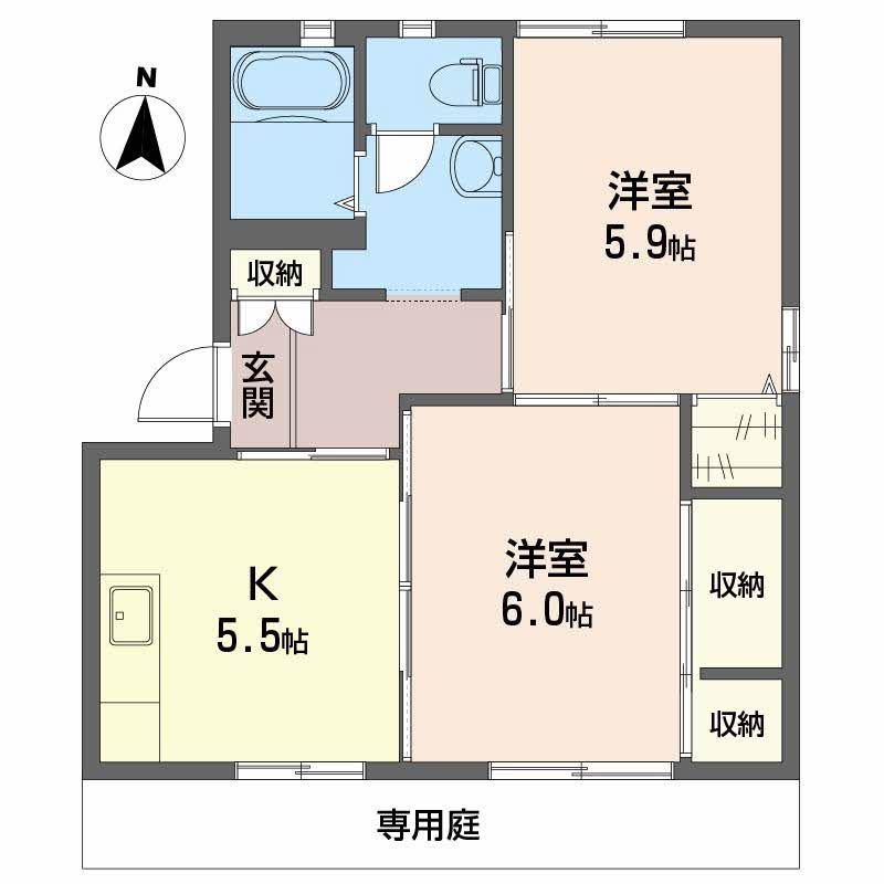 アクアトピア(2K/1階)の間取り写真