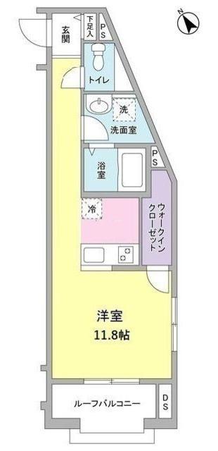 LA VOIE LACTE′E(ワンルーム/3階)の間取り写真