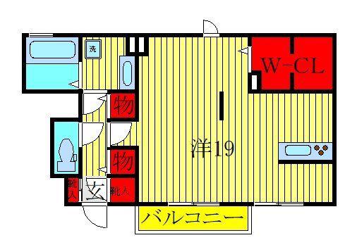 フロレスタ(ワンルーム/1階)の間取り写真