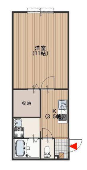 シンプルライフ(1K/2階)の間取り写真