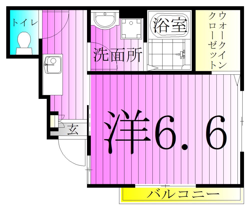 アールズコートII(1K/1階)の間取り写真