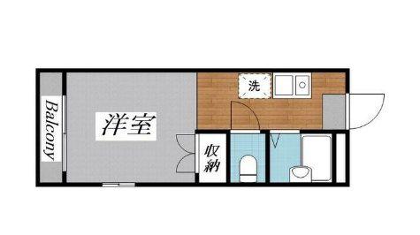 キュービック湘南壱番館(ワンルーム/2階)の間取り写真
