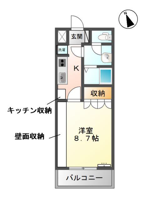 ベル ルージュ(1K/2階)の間取り写真