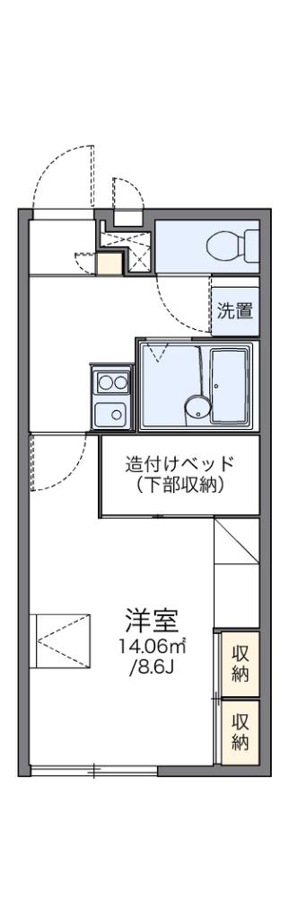 レオパレスコンフォート(1K/1階)の間取り写真