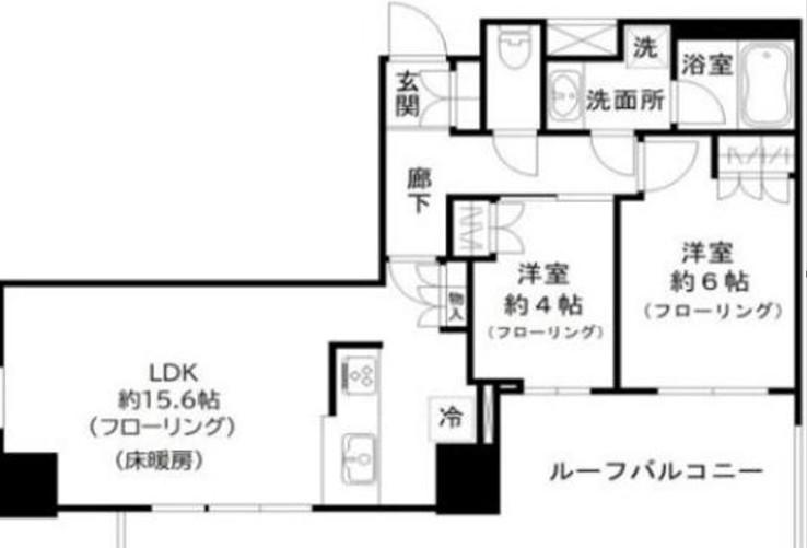 パークタワーグランスカイ(2LDK/20階)の間取り写真