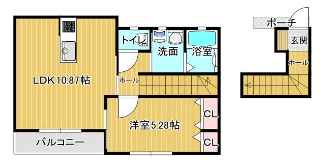 ソラリア(1LDK/2階)の間取り写真