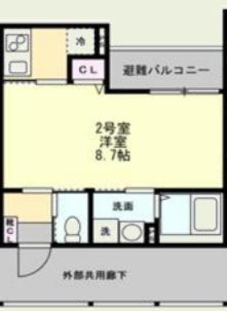 ベイルーム矢部リエート(1K/1階)の間取り写真