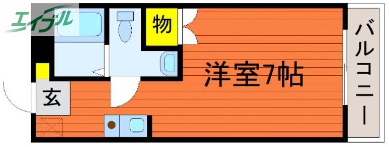 ソレイユアイワ(1K/4階)の間取り写真