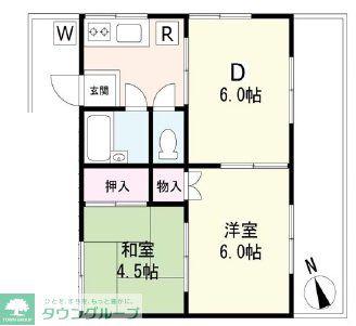 R-13026(2DK/2階)の間取り写真
