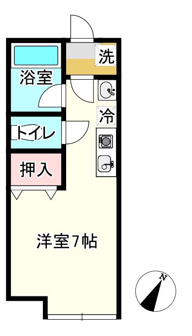 上毛電鉄 西桐生駅 徒歩37分 2階建 築32年(ワンルーム/1階)の間取り写真