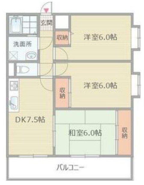 ガーデン成法(3LDK/7階)の間取り写真