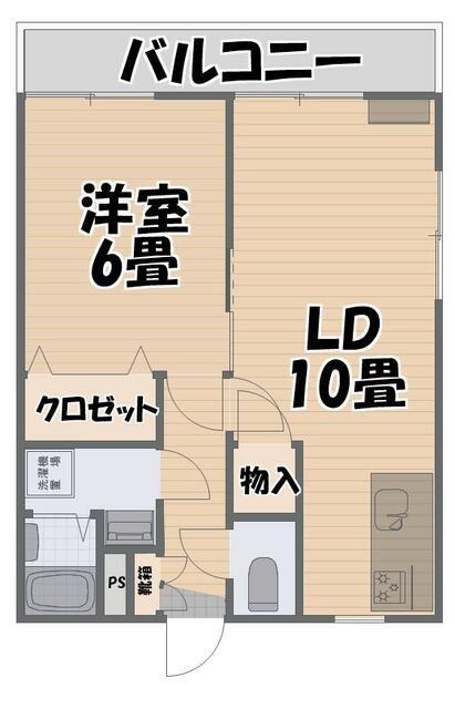ターミーヒル(1LDK/3階)の間取り写真