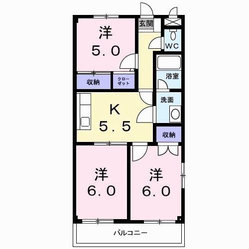 グレイスマンション(3K/1階)の間取り写真