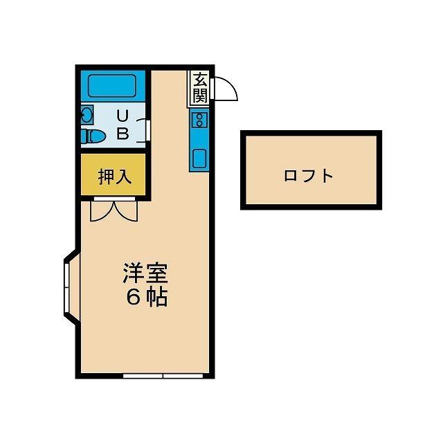 プラザドゥアポロB棟(1K/2階)の間取り写真