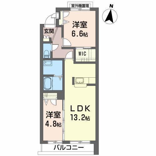 MAISON・MAST売市A(2LDK/3階)の間取り写真