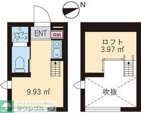 MARUI TOCLUS 西荻窪(ワンルーム/1階)の間取り写真