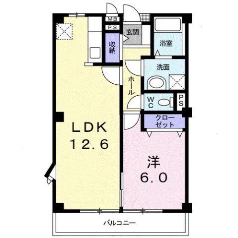 グラン・カメリア(1LDK/2階)の間取り写真