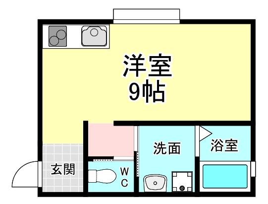 さくらステージ九工大前(ワンルーム/1階)の間取り写真