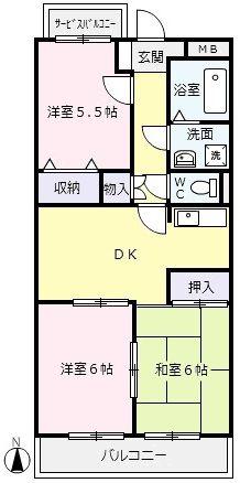 ア・ドリームふじ(3LDK/2階)の間取り写真