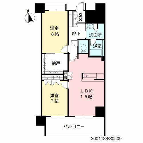 プライムメゾン照葉 N棟(2LDK/8階)の間取り写真