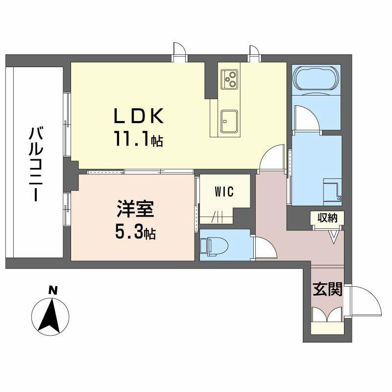 桜の杜テラス(1LDK/2階)の間取り写真