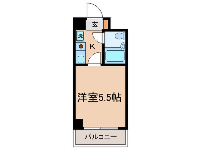 リゾーム中里III(1K/5階)の間取り写真