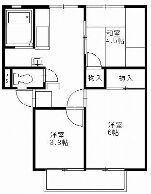 桜ハイツ(3DK/2階)の間取り写真