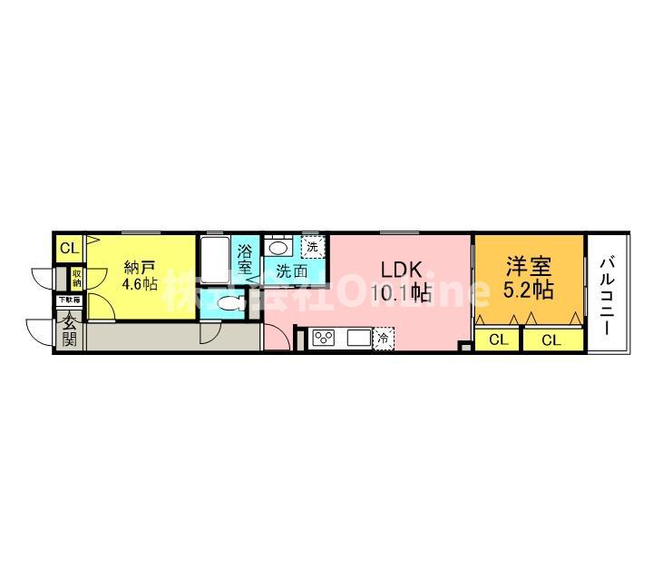 フォレストクリエオーレ壱番館(1SLDK/2階)の間取り写真