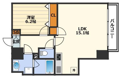 T.Y天六(2LDK/6階)の間取り写真