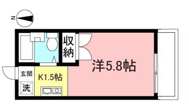 ヒルズアゼリアイースト(ワンルーム/1階)の間取り写真
