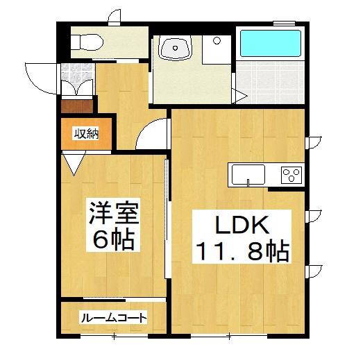ピュアハイムアイリスI(1LDK/1階)の間取り写真