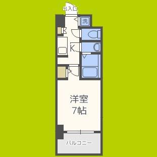 FORTUNEY北堀江(1K/5階)の間取り写真