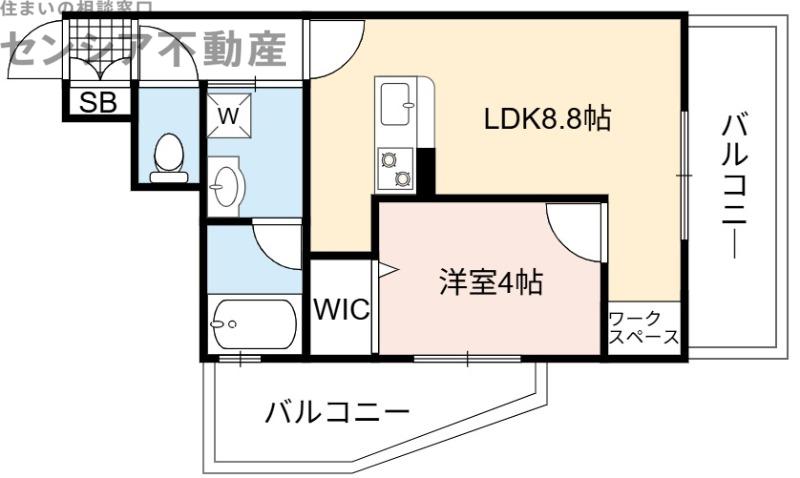 LASANTE京橋(1LDK/8階)の間取り写真
