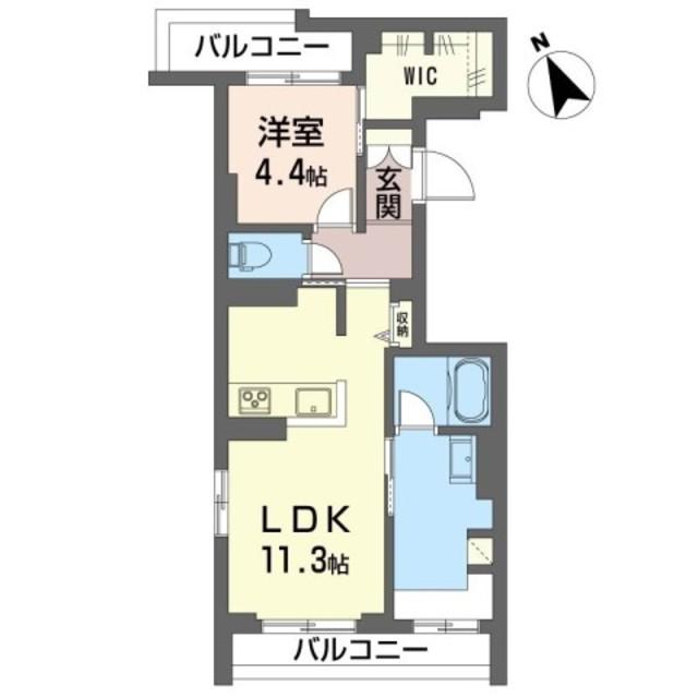 アルフラット弐(1LDK/3階)の間取り写真