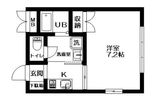 サンピア谷中(1K/1階)の間取り写真
