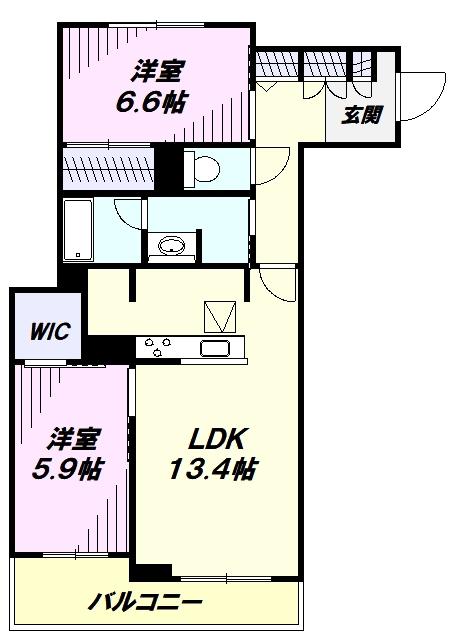 セントリビエ南平(2LDK/1階)の間取り写真