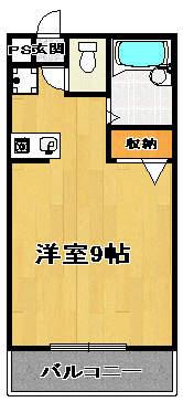 フローラ川内(1K/4階)の間取り写真