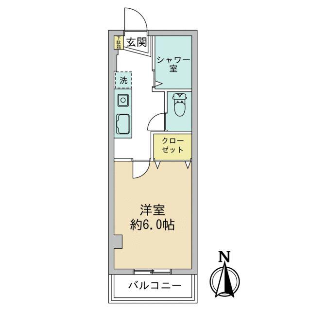 共栄ハイツ(1K/3階)の間取り写真