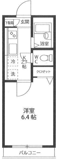 マリアージュ(1K/3階)の間取り写真