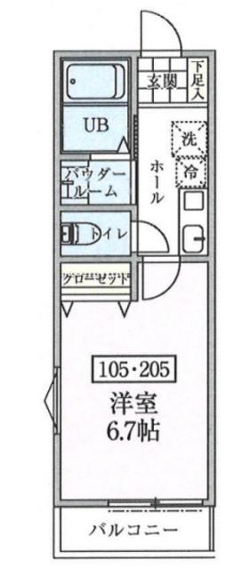 ESTA大塚(1K/1階)の間取り写真