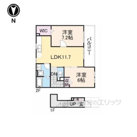 ラオックスⅡ(2LDK/2階)の間取り写真