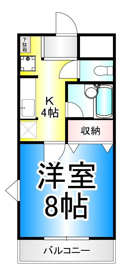 ア・ピアチェーレ(1K/1階)の間取り写真
