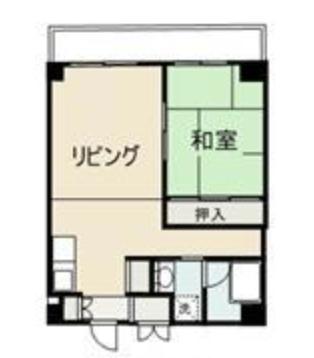 ウェルネス多賀町(1LDK/6階)の間取り写真